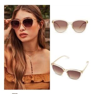 NWT RACHEL ZOE Nina Cat-Eye Sunglasses in Beige